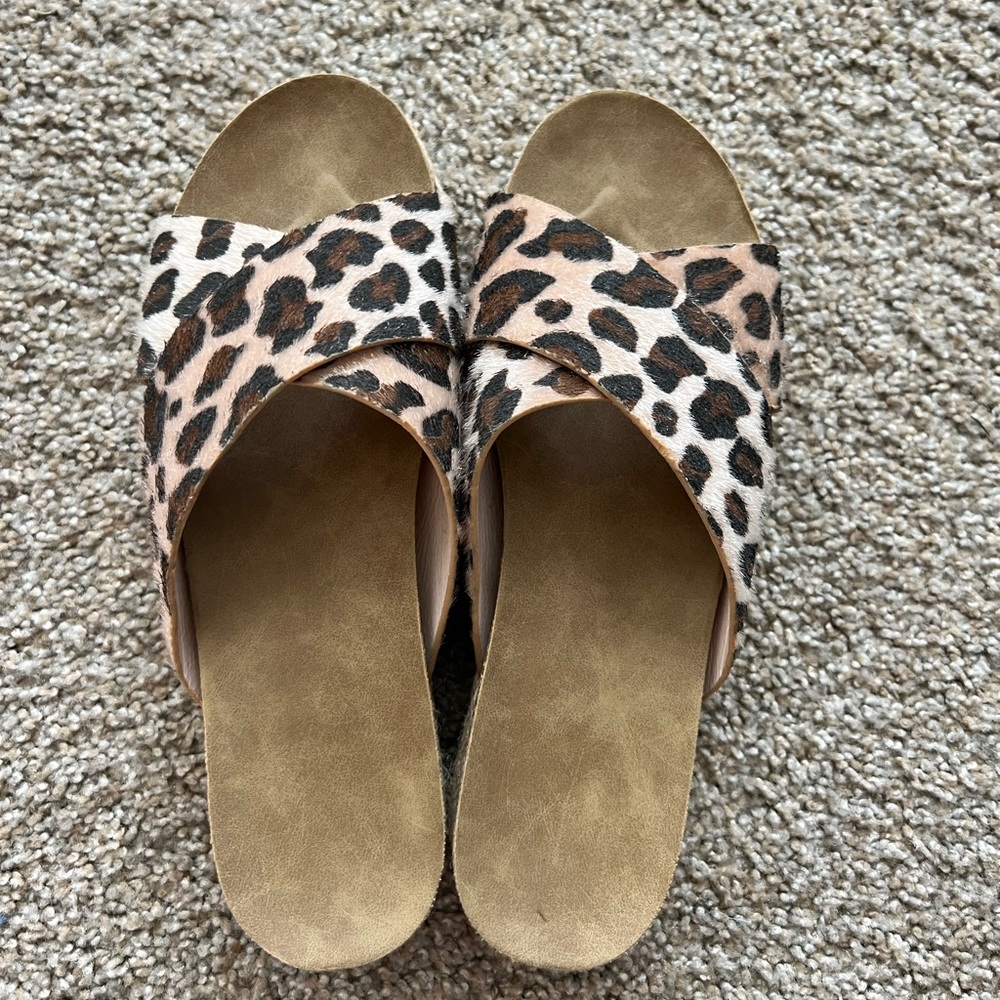 Cheetah print espadrille sandals